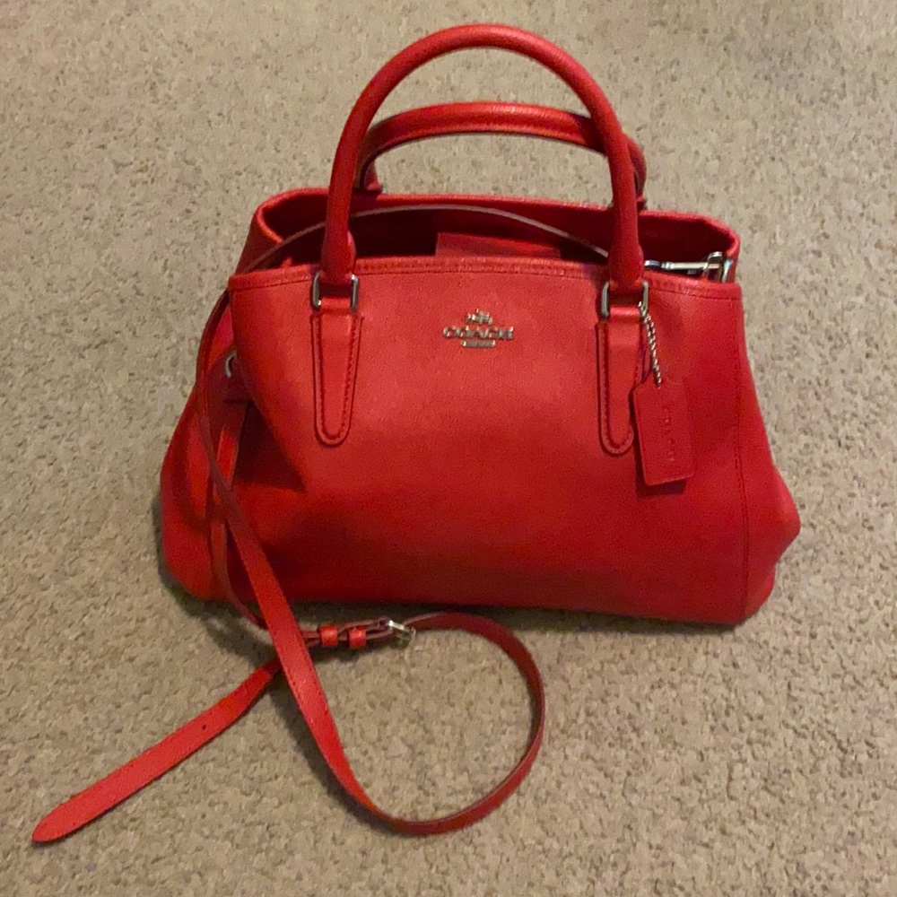 Gorgeous Red Leather Coach Purse in perfect condition!